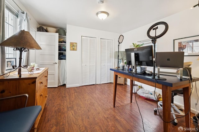 968-970 Broadway, San Francisco, CA 94133 - home office with dark wood finished floors