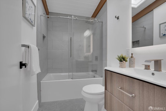 4330 Jana Vista Rd, El Sobrante, CA 94803 - full bath with toilet, vanity, bathtub / shower combination, and marble finish floors