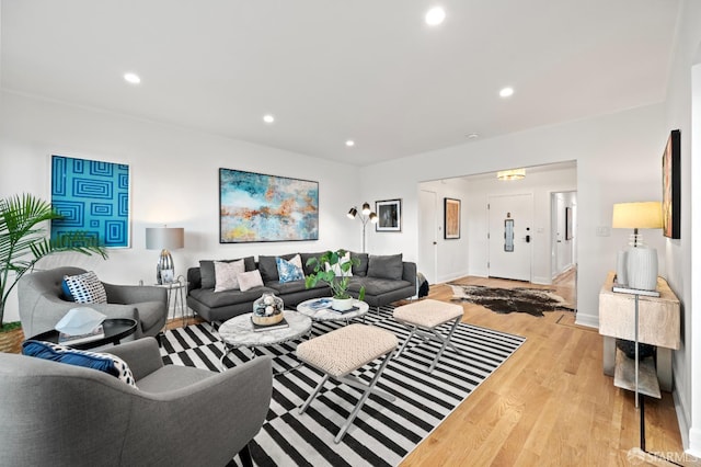 1871 Alemany Blvd, San Francisco, CA 94112 - living room featuring wood finished floors, recessed lighting, and baseboards