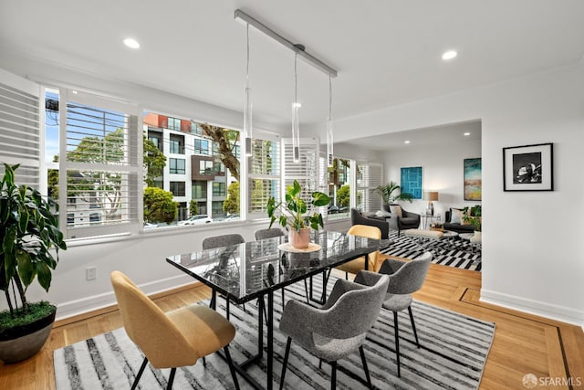 1871 Alemany Blvd, San Francisco, CA 94112 - dining area featuring plenty of natural light, baseboards, recessed lighting, and wood finished floors