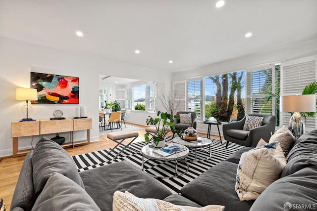 1871 Alemany Blvd, San Francisco, CA 94112 - living room with recessed lighting, baseboards, and wood finished floors