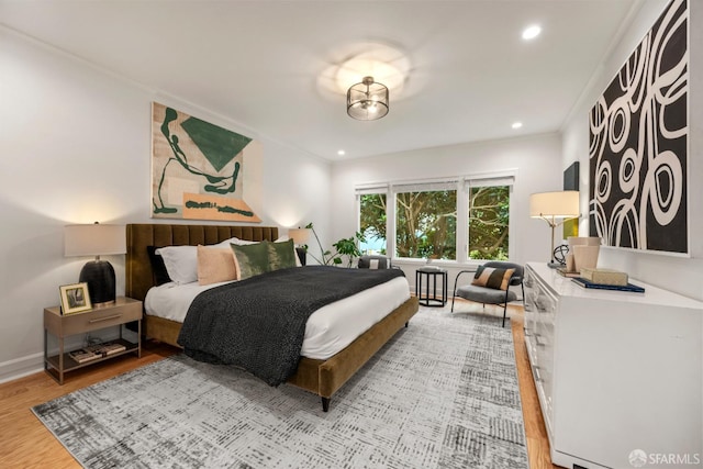 1871 Alemany Blvd, San Francisco, CA 94112 - bedroom with light wood-type flooring, ornamental molding, recessed lighting, and baseboards