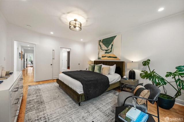1871 Alemany Blvd, San Francisco, CA 94112 - bedroom with light wood-style floors, crown molding, recessed lighting, and baseboards