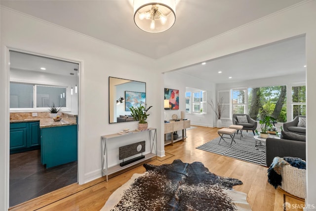 1871 Alemany Blvd, San Francisco, CA 94112 - living area featuring wood finished floors, baseboards, and ornamental molding