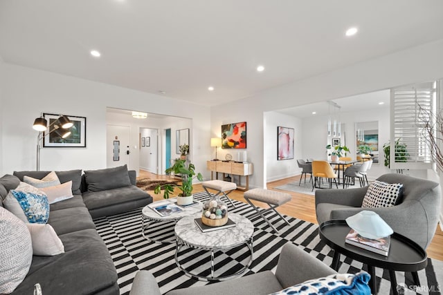 1871 Alemany Blvd, San Francisco, CA 94112 - living area featuring light wood-style flooring, recessed lighting, and baseboards