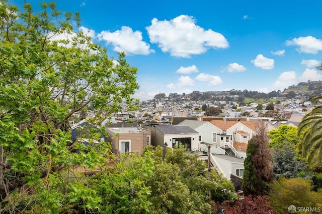aerial view with a residential view