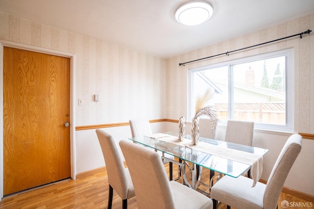 dining area featuring light hardwood / wood-style flooring