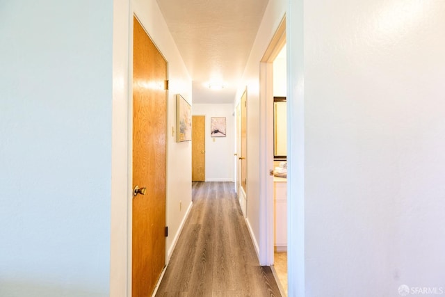 hallway featuring hardwood / wood-style floors