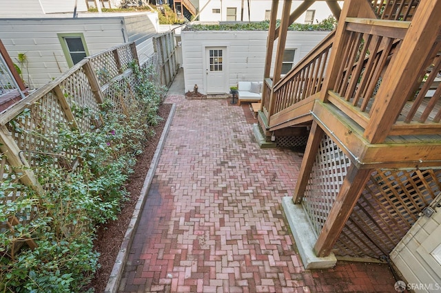 view of patio / terrace with fence