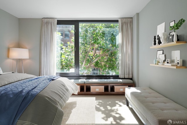 bedroom featuring carpet and multiple windows