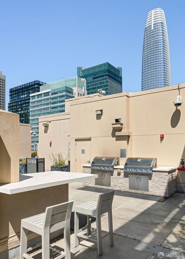 view of patio / terrace featuring area for grilling and grilling area