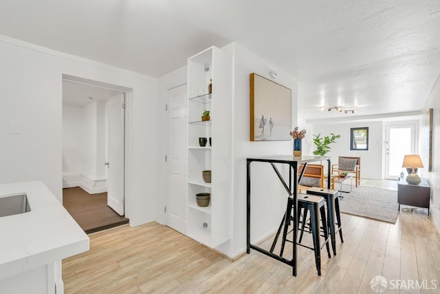 interior space featuring light wood-style flooring