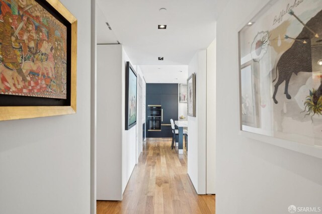 hall with light wood finished floors