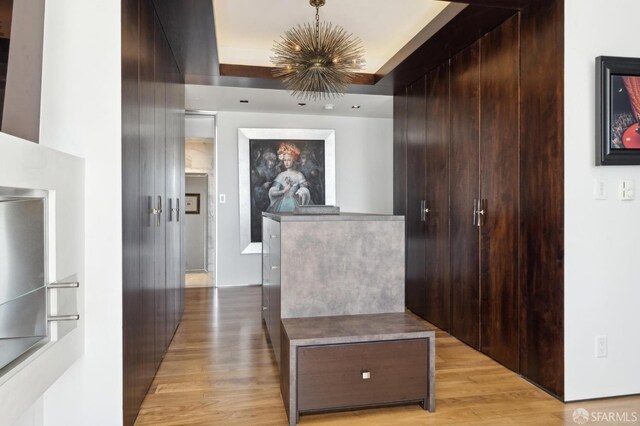 reception area with a notable chandelier