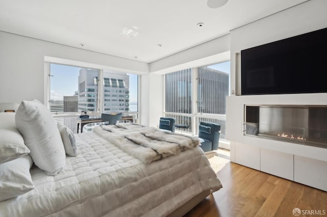bedroom with wood finished floors