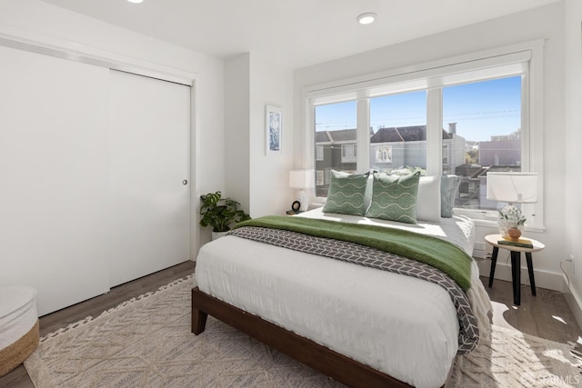 bedroom featuring hardwood / wood-style floors