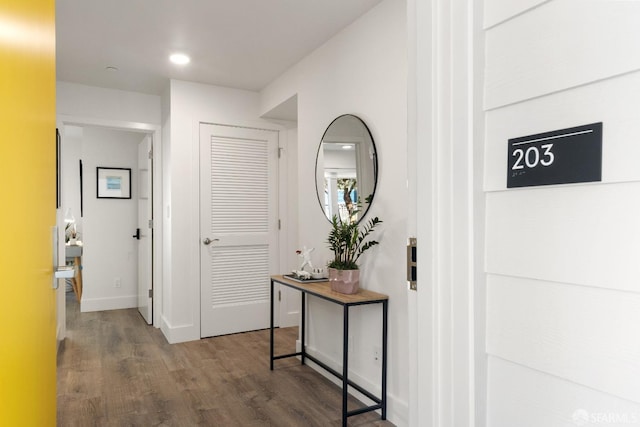 hallway featuring hardwood / wood-style floors