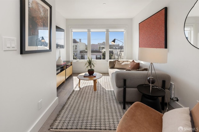 living room featuring hardwood / wood-style flooring