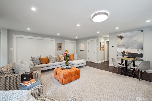 living room featuring hardwood / wood-style floors