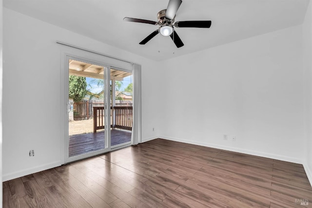 1607 California Dr, Vacaville, CA 95687 - empty room with wood finished floors and ceiling fan