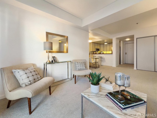 living room with carpet flooring