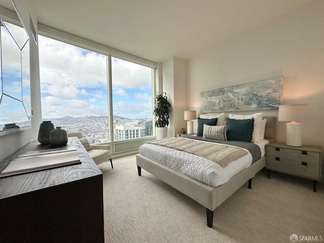 carpeted bedroom featuring multiple windows