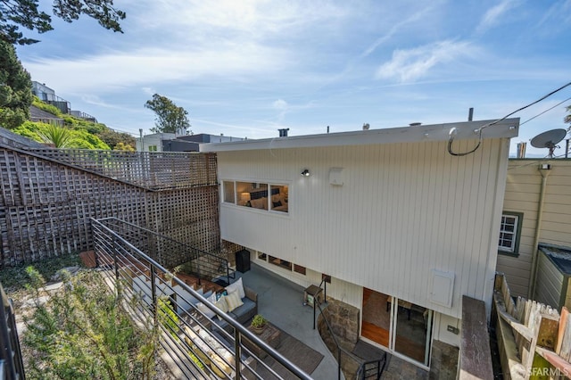 view of home's exterior with a patio
