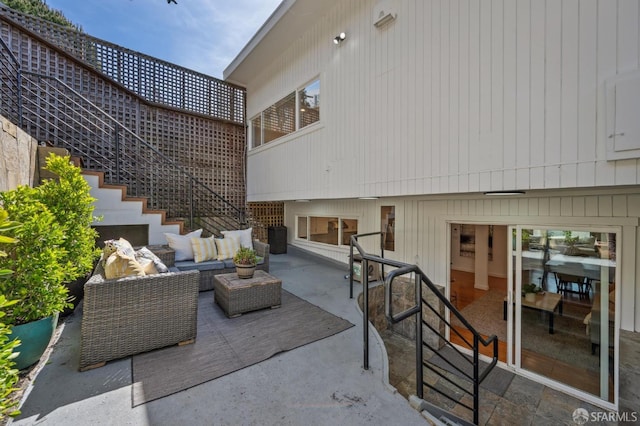 view of patio with an outdoor hangout area