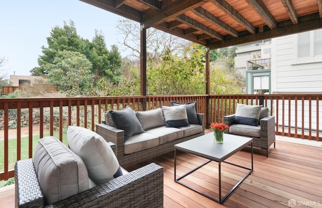 deck featuring an outdoor hangout area