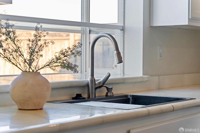 room details with white cabinetry