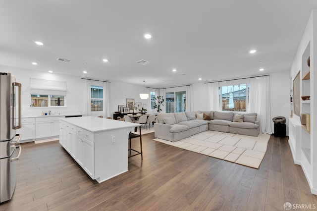 living room featuring hardwood / wood-style floors