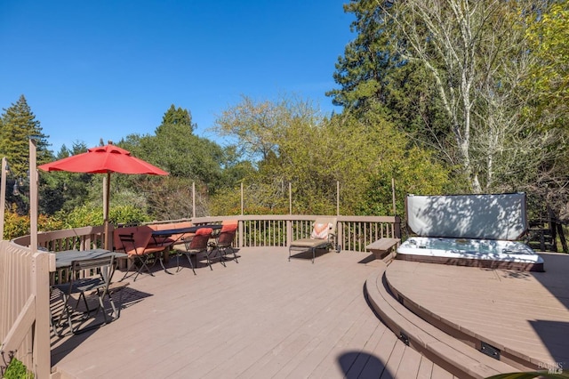 deck featuring outdoor dining area