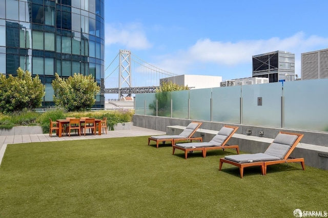 view of yard featuring a patio