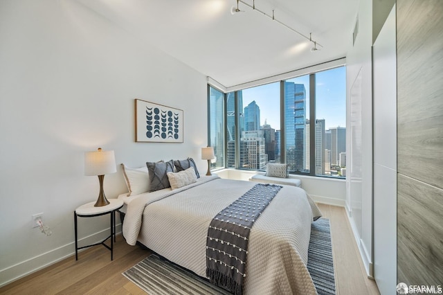 bedroom featuring light hardwood / wood-style flooring