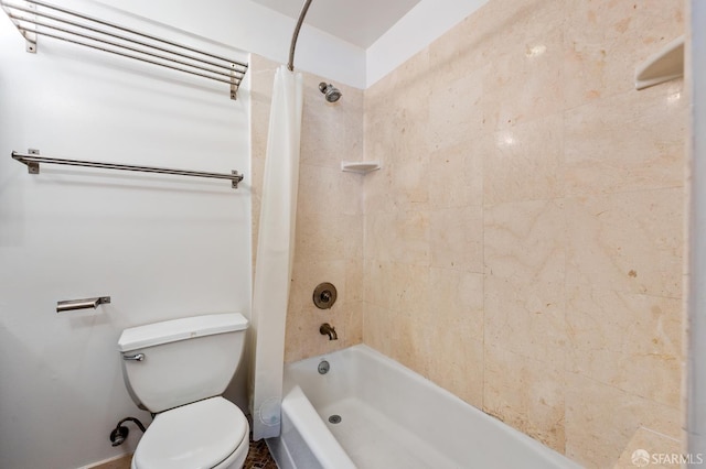 1375 Sacramento St, San Francisco, CA 94109 - bathroom featuring shower / bath combination with curtain and toilet