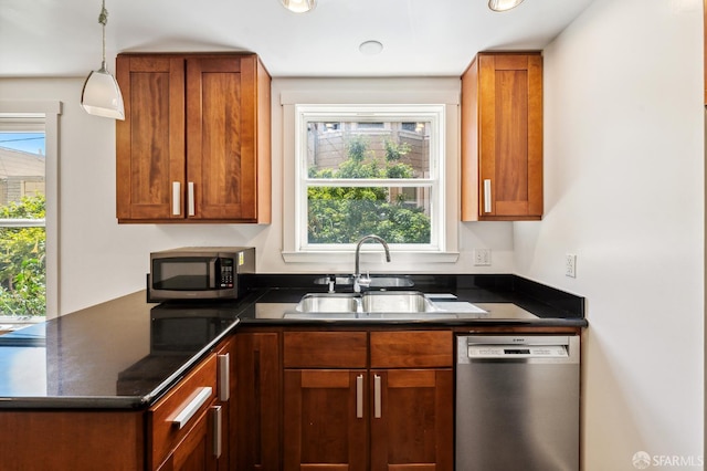 1375 Sacramento St, San Francisco, CA 94109 - kitchen featuring stainless steel appliances, dark countertops, and plenty of natural light