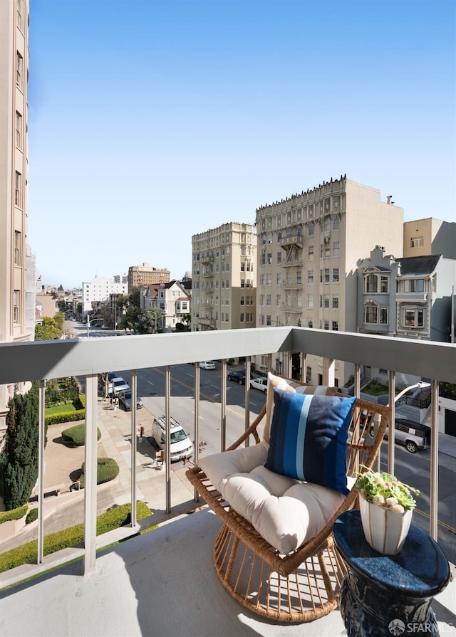 balcony featuring a view of city