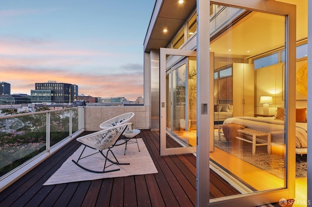 view of deck at dusk