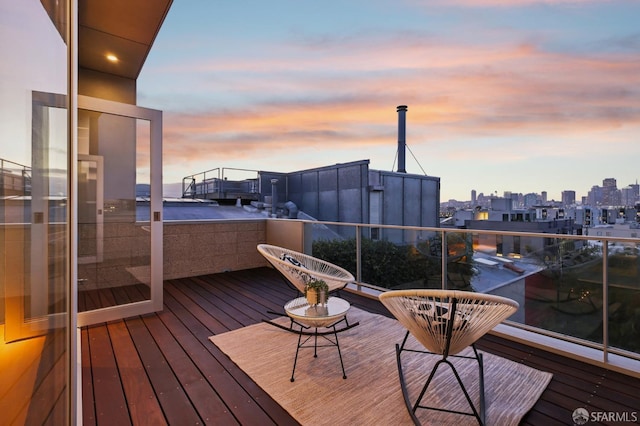 view of deck at dusk