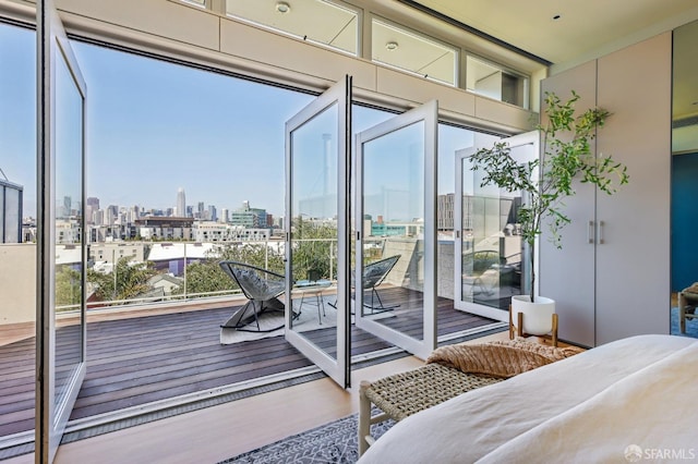 bedroom featuring hardwood / wood-style floors