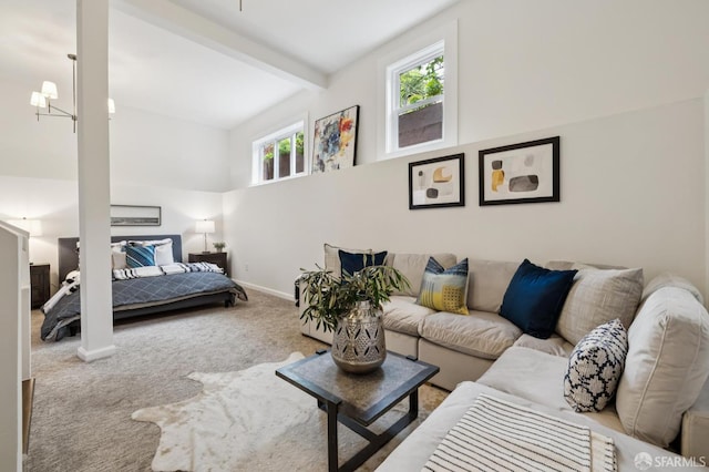 2266 Cecilia Ave, San Francisco, CA 94116 - living area featuring carpet floors and baseboards