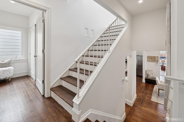 2266 Cecilia Ave, San Francisco, CA 94116 - stairway with wood finished floors and recessed lighting