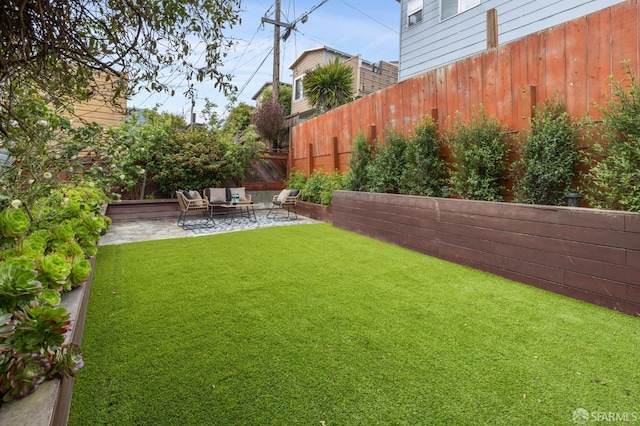 2266 Cecilia Ave, San Francisco, CA 94116 - fenced backyard with a patio and outdoor lounge area