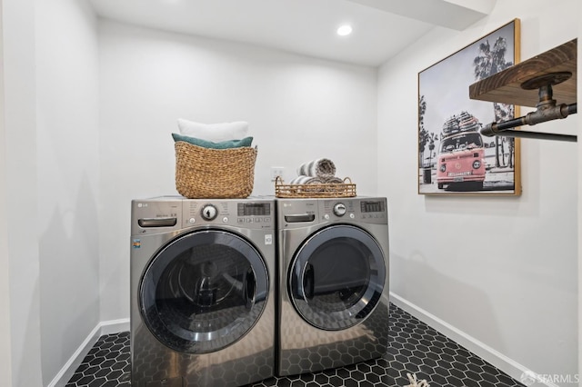 2266 Cecilia Ave, San Francisco, CA 94116 - laundry area with washing machine and dryer and recessed lighting