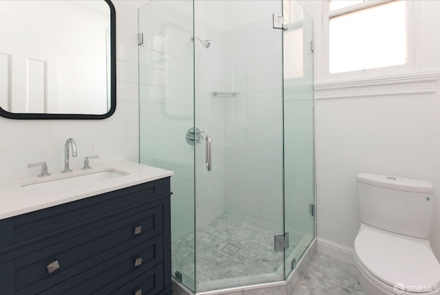 245 Scott St, San Francisco, CA 94117 - bathroom featuring a shower stall, vanity, and toilet