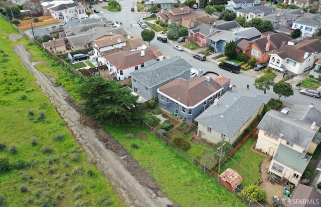 aerial view with a residential view