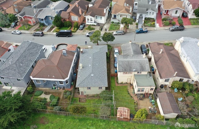 bird's eye view with a residential view