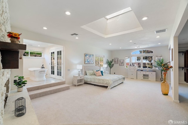 350 Camino Diablo Rd, Brentwood, CA 94513 - bedroom with carpet, visible vents, multiple windows, and a skylight
