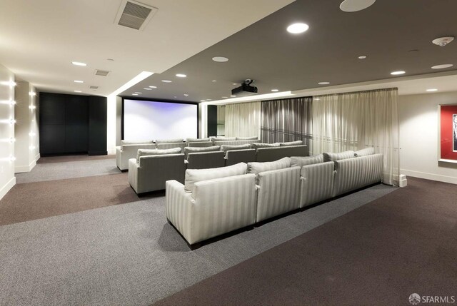 420 Mission Bay Blvd Unit 706, San Francisco, CA 94158 - home theater featuring visible vents, baseboards, and carpet floors