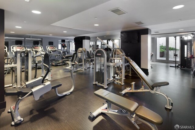 420 Mission Bay Blvd Unit 706, San Francisco, CA 94158 - workout area featuring recessed lighting and visible vents